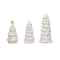 Hello Honey® Cream LED Stoneware Christmas Trees with Gold Electroplating Set